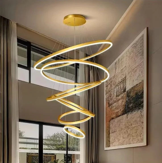 Nordic Ring Shaped Duplex Long Chandelier