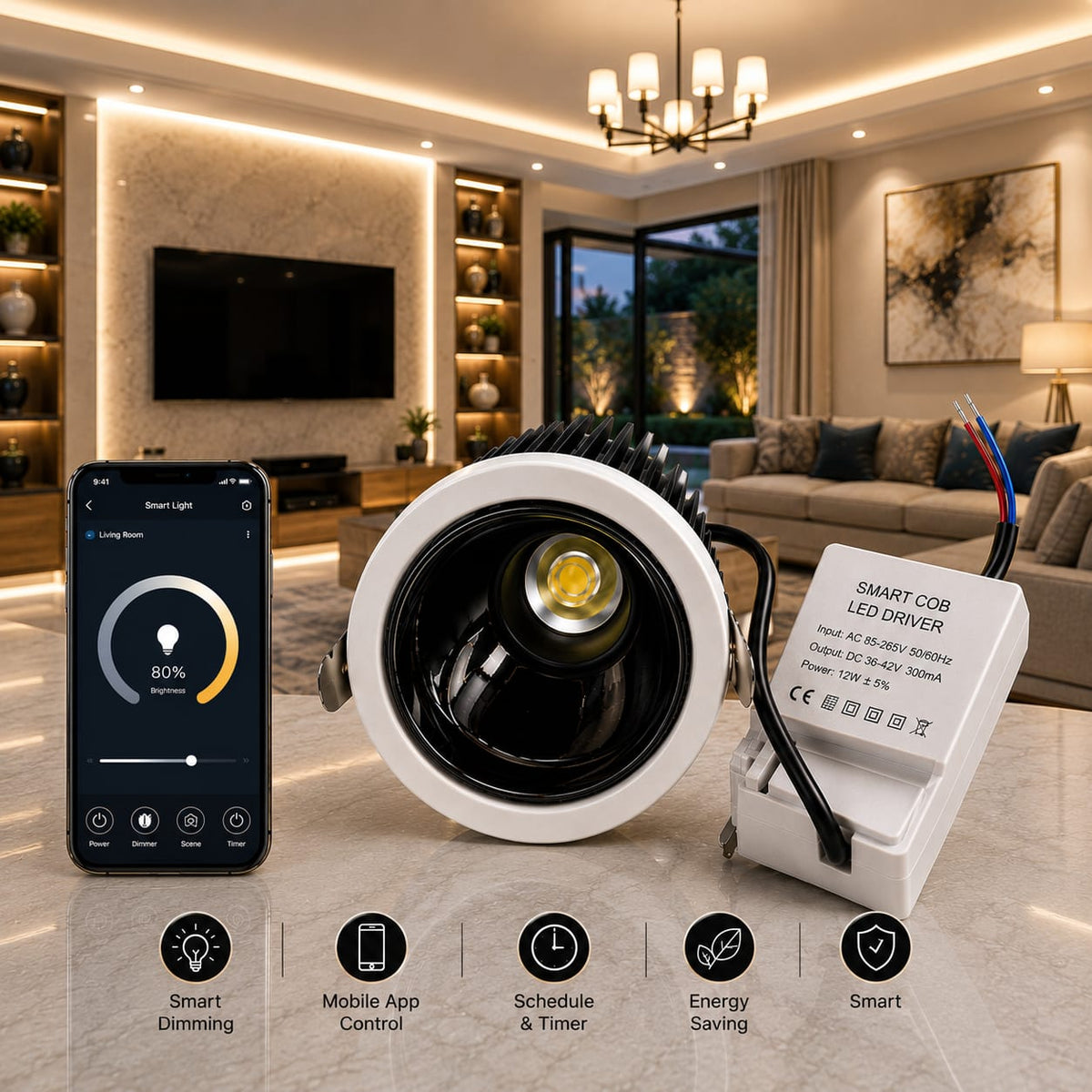 Smart COB Downlight 12W