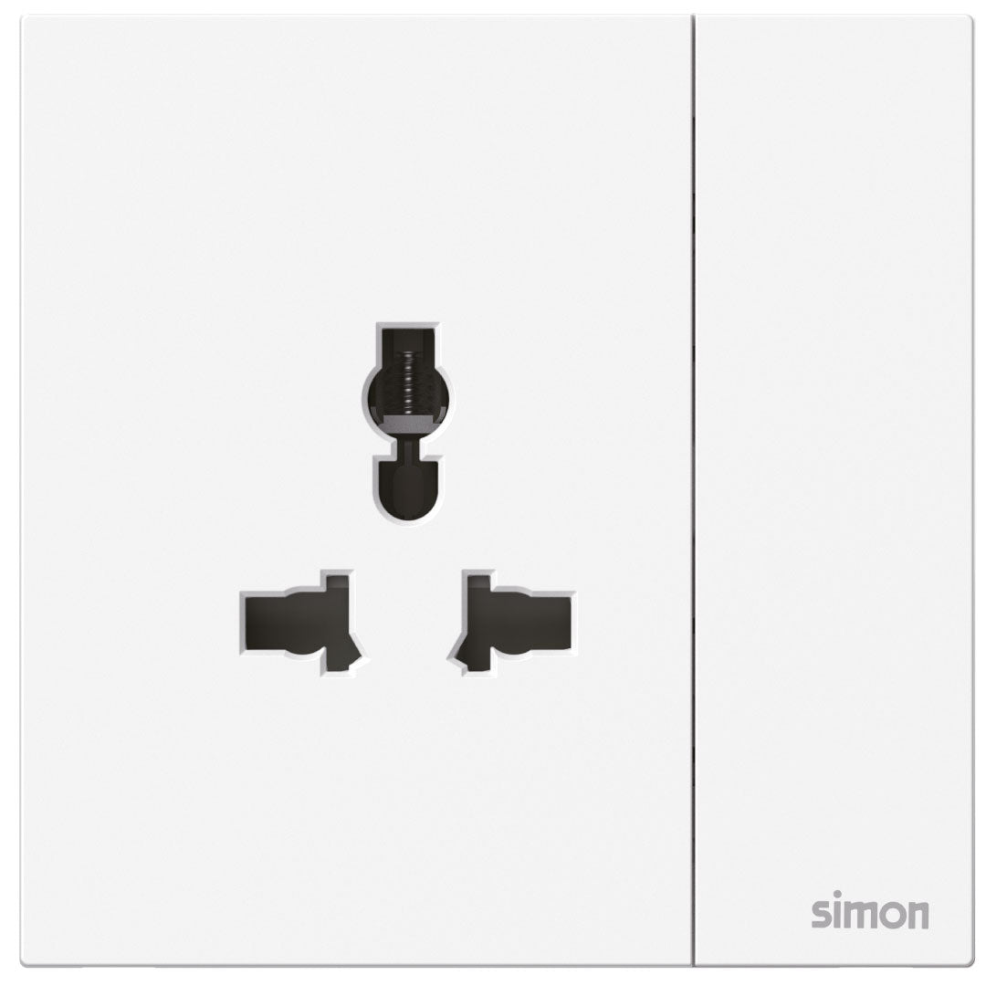 Simon 1-Gang International Switched Socket M7 Air Series-White