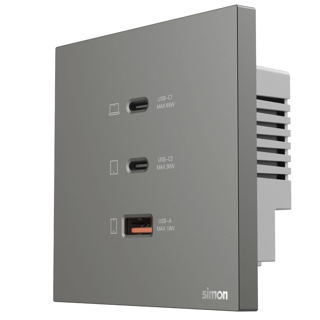 Simon USB A+C Chargers M7 Air Series-Grey