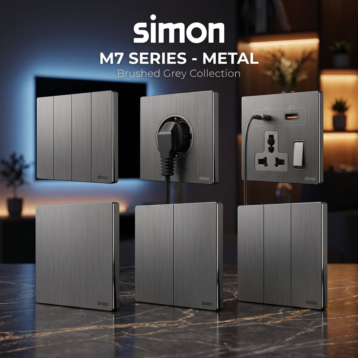Simon M7 Metal - Switches & Sockets