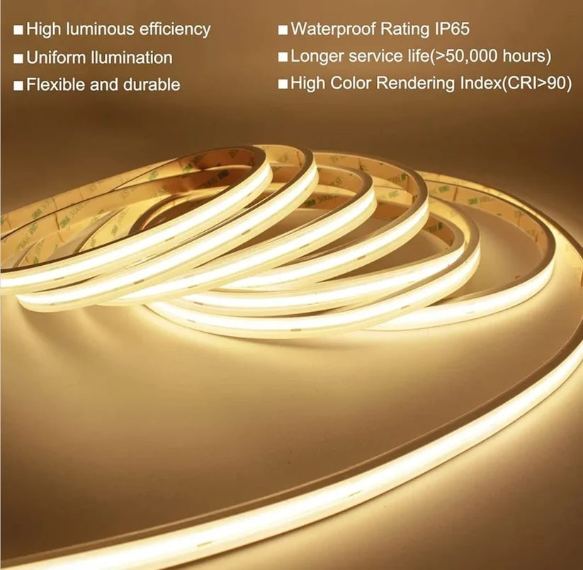 Waterproof COB Strip Light – 24V - IP65 - 10 Meter Roll
