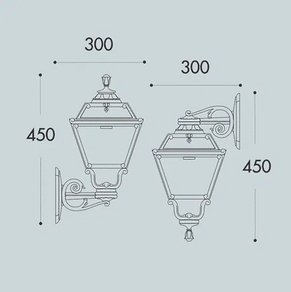 Golia Square Classic Outdoor Wall Light  (Lifetime Guarantee)