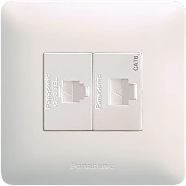 Panasonic 1-Gang Telephone + Cat6 Data Socket
