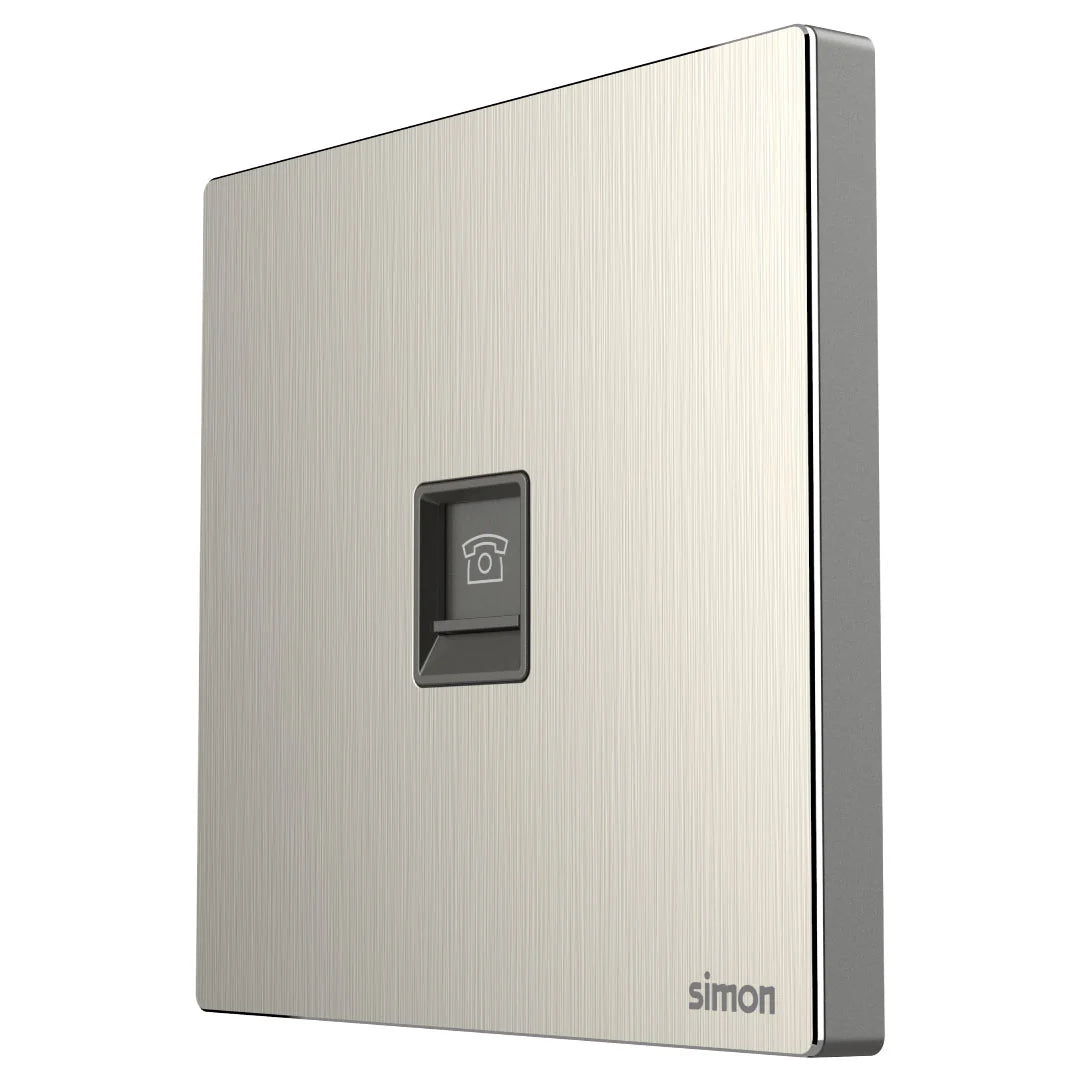 Simon 1G Telephone Outlet M7-Metal Series