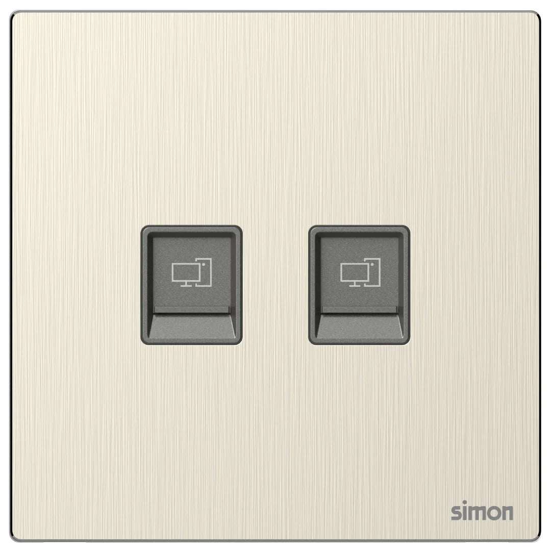 Simon 2Gang Data Outlet Cat6 M7-Metal Series