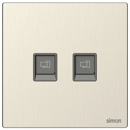 Simon 2Gang Data Outlet Cat6 M7-Metal Series