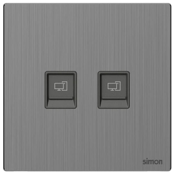 Simon 2Gang Data Outlet Cat6 M7-Metal Series