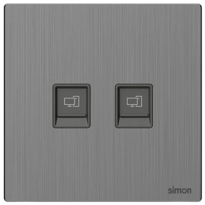 Simon 2Gang Data Outlet Cat6 M7-Metal Series