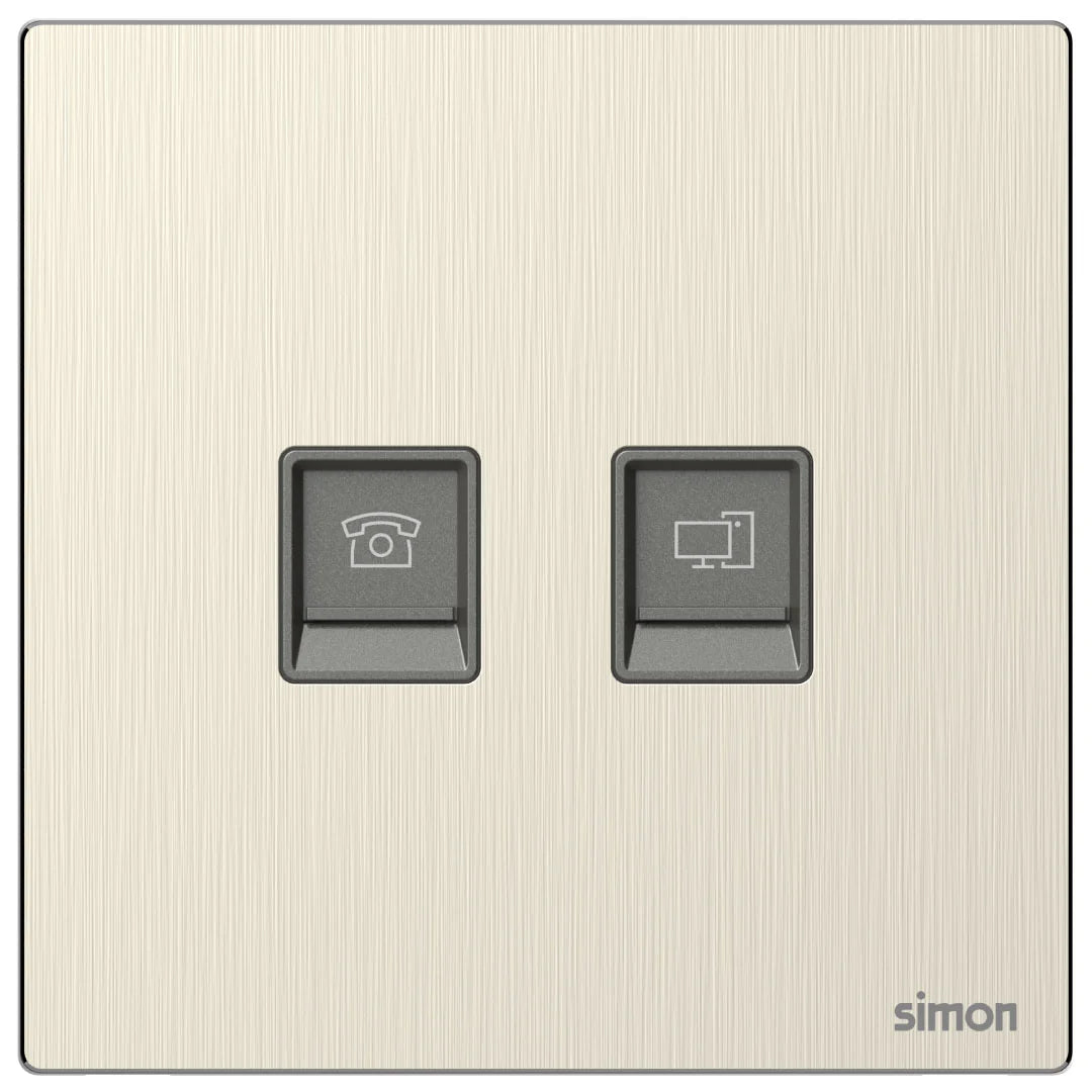 Simon Telephone & Data Outlet Cat6 M7-Metal