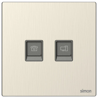 Simon Telephone & Data Outlet Cat6 M7-Metal