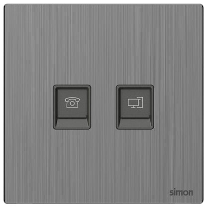 Simon Telephone & Data Outlet Cat6 M7-Metal