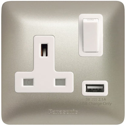 1G 13A Socket with USB Charger - Panasonic - Color