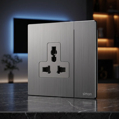 Simon 1G International Switched Socket M7-Metal Series