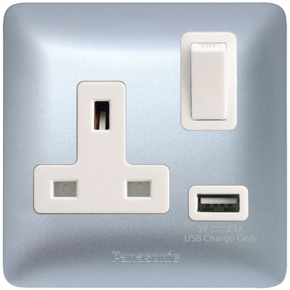 1G 13A Socket with USB Charger - Panasonic - Color
