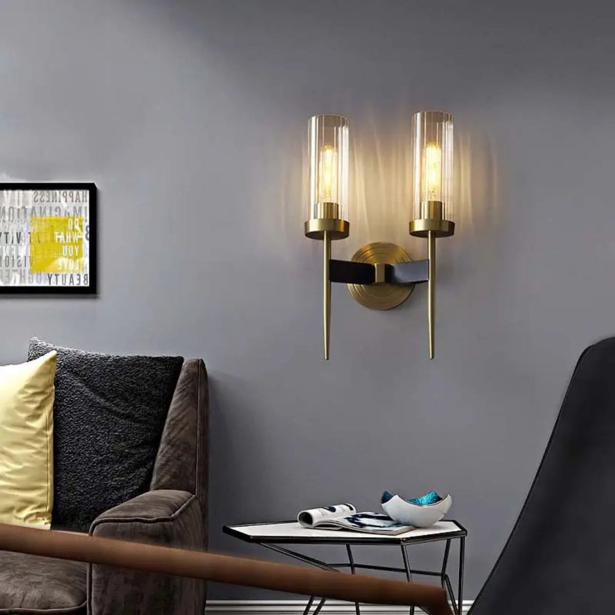 Modern Double Head Candlestick Wall Lamp