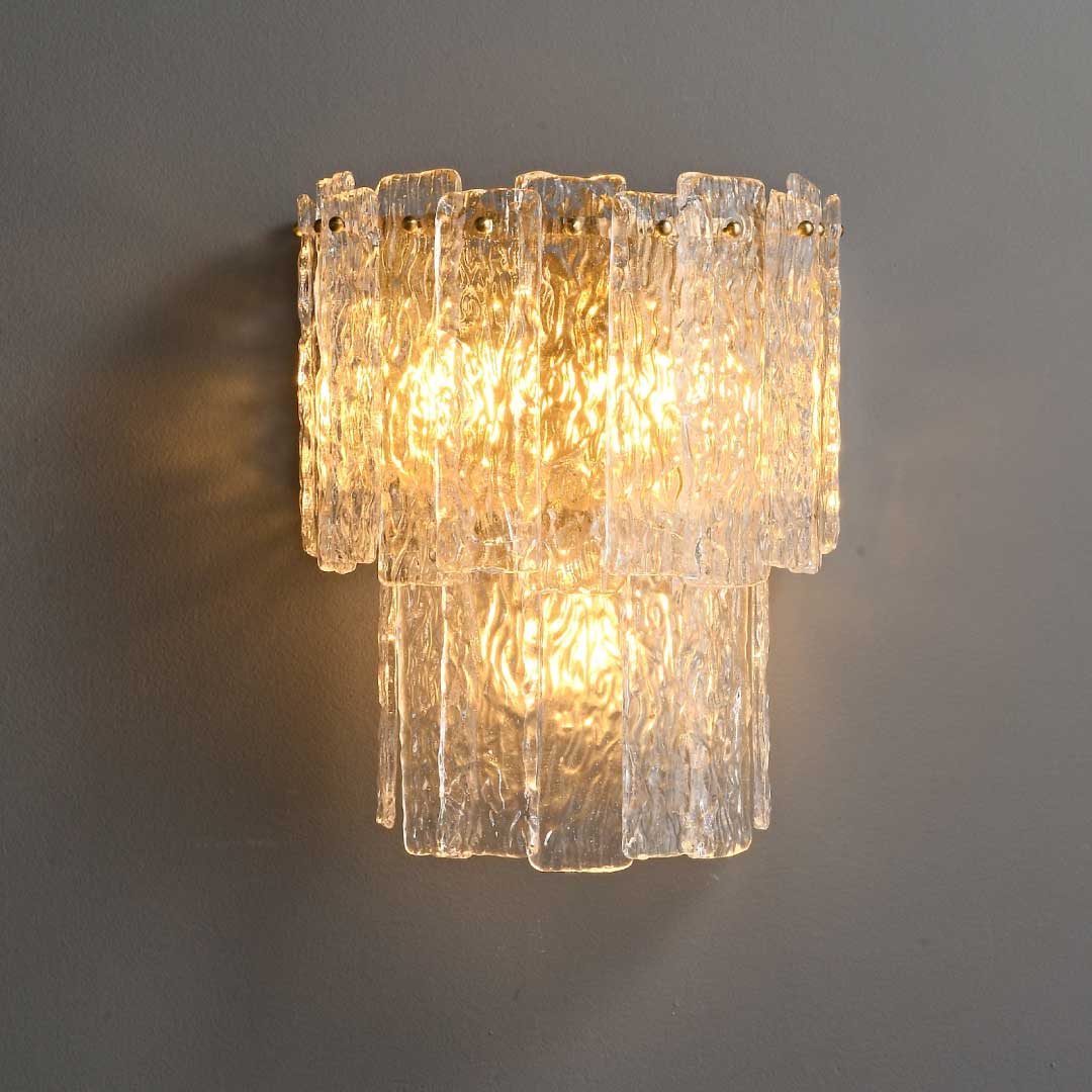 Modern Ice Cube Pattern Glass Wall Light