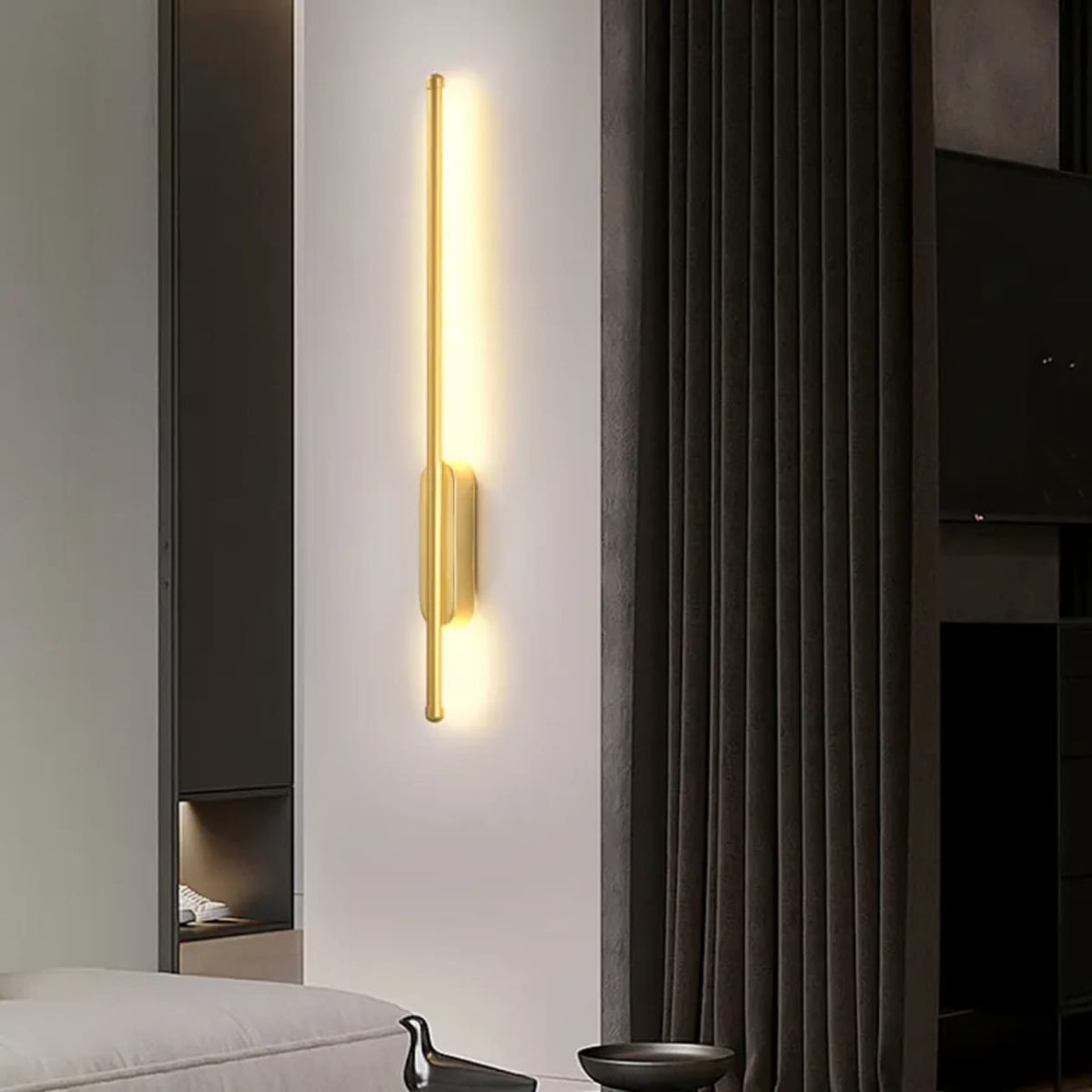 Modern Long Gold Stick LED Wall Light (60cm)