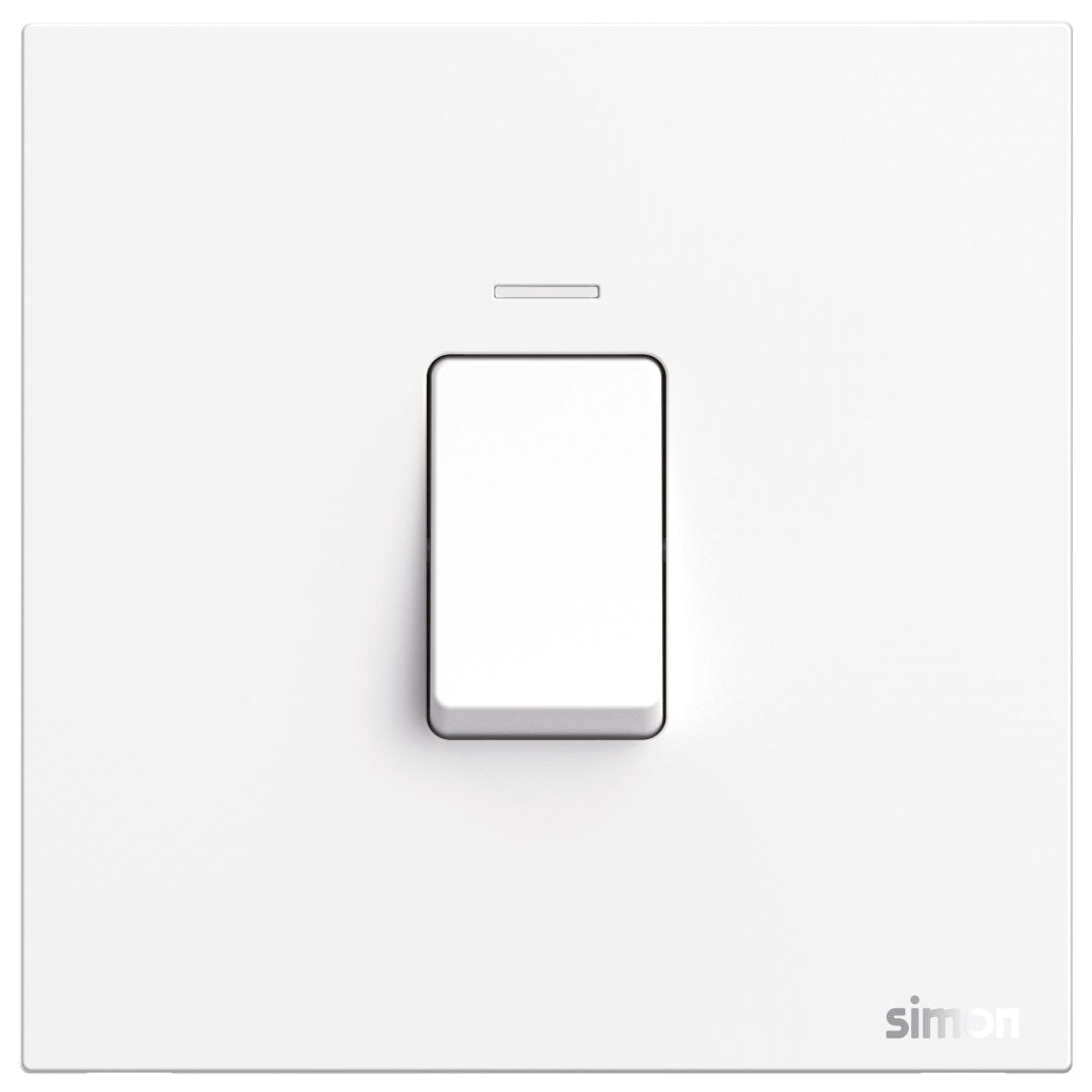 Simon 45A Double Pole Switch with LED M7 Air Series-White