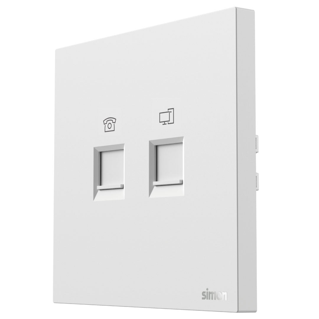 Simon Telephone & Data Outlet Cat6 M7 Air Series-White