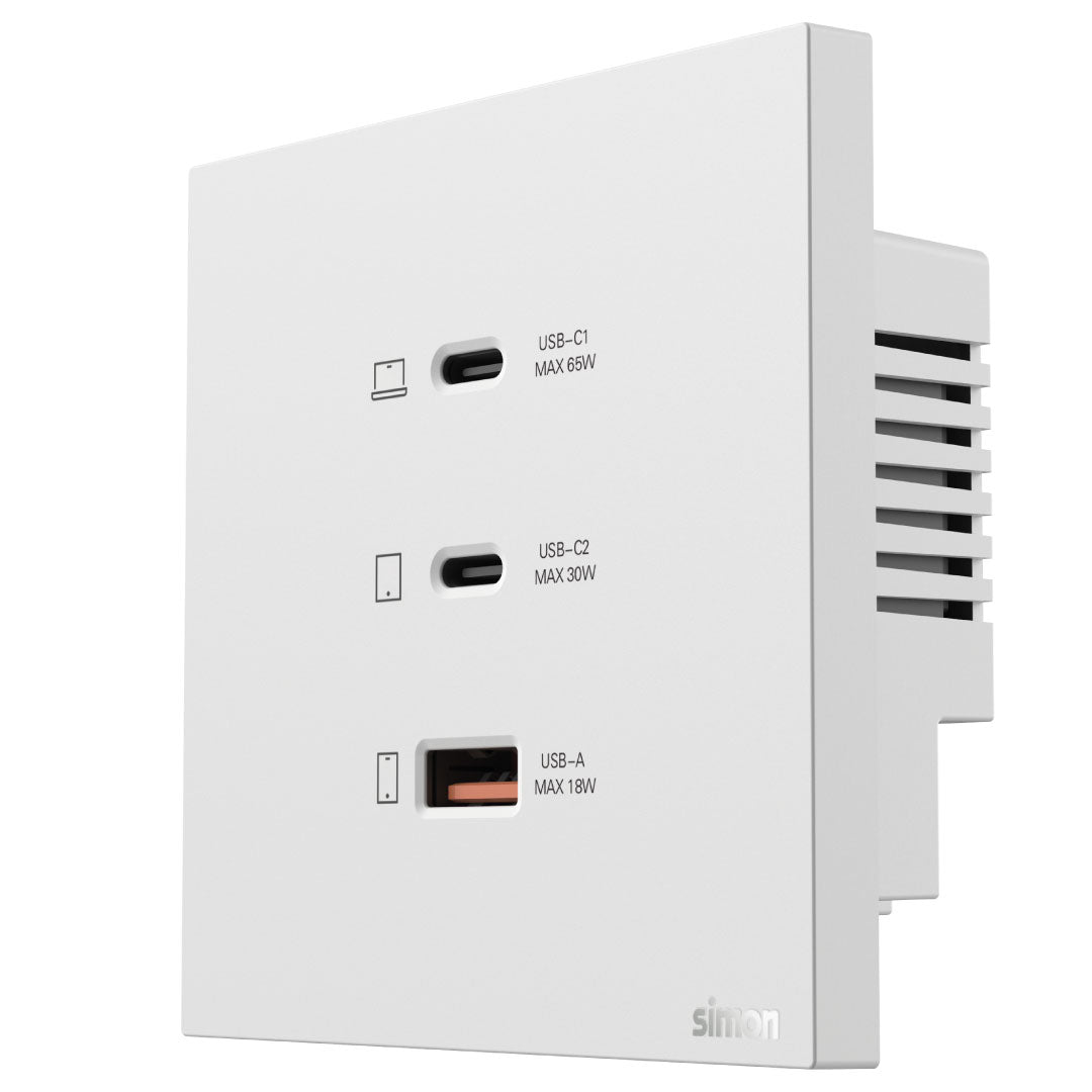 Simon USB A+C Chargers M7 Air Series-White