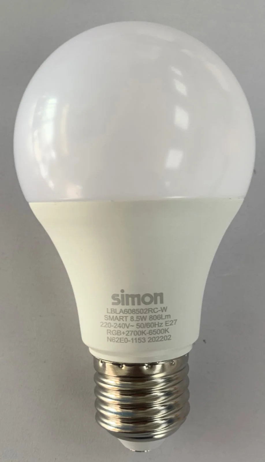 Simon 8.5W WiFi Smart LED Bulb – RGB + Tunable White, E27