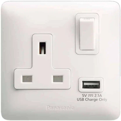 1G 13A Socket with USB Charger - Panasonic - Color